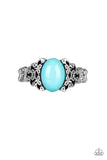 Princess Problems - Blue Ring - Paparazzi Accessories Ring Bedazzle Me Pretty Mobile Fashion Boutique