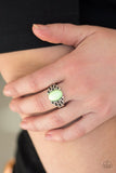 Princess Problems - Green Ring - Paparazzi Accessories Ring Bedazzle Me Pretty Mobile Fashion Boutique