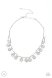 Princess Prominence - White Necklace - Paparazzi Accessories Necklace Bedazzle Me Pretty Mobile Fashion Boutique