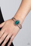Prismatic Flower Patch - Green Bracelet - Paparazzi Accessories Bracelet Bedazzle Me Pretty Mobile Fashion Boutique
