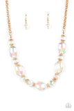 Prismatic Magic - Gold Necklace - Paparazzi Accessories Necklace Bedazzle Me Pretty Mobile Fashion Boutique