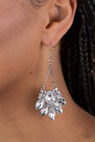 Prismatic Pageantry - White Earrings - Paparazzi Accessories Earrings Bedazzle Me Pretty Mobile Fashion Boutique