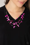 Prismatic Pebbles - Pink Necklace - Paparazzi Accessories Necklace Bedazzle Me Pretty Mobile Fashion Boutique