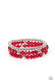 Prismatic Perceptions - Red Bracelet - Paparazzi Accessories Bracelet Bedazzle Me Pretty Mobile Fashion Boutique