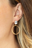 Prismatic Perfection - Gold Post Earrings - Paparazzi Accessories Post Earrings Bedazzle Me Pretty Mobile Fashion Boutique