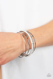 Prismatic Pizazz - White Bracelet - Paparazzi Accessories Bracelet Bedazzle Me Pretty Mobile Fashion Boutique