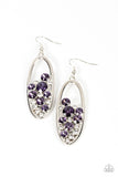 Prismatic Poker Face - Purple Earrings - Paparazzi Accessories Earrings Bedazzle Me Pretty Mobile Fashion Boutique