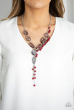 Prismatic Princess - Red Necklace - Paparazzi Accessories Necklace Bedazzle Me Pretty Mobile Fashion Boutique