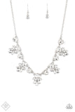 Prismatic Proposal - White Necklace - Paparazzi Accessories Necklace Bedazzle Me Pretty Mobile Fashion Boutique