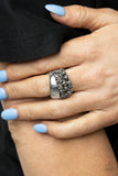 Prismatically Motley - Silver Ring - Paparazzi Accessories Ring Bedazzle Me Pretty Mobile Fashion Boutique