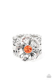 Prismatically Petunia - Orange Ring - Paparazzi Accessories Ring Bedazzle Me Pretty Mobile Fashion Boutique