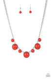 Prismatically POP-tastic - Red Necklace - Paparazzi Accessories Necklace FS-Bedazzle Me Pretty Mobile Fashion Boutique
