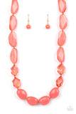 Private Paradise - Orange Necklace - Paparazzi Accessories Necklace Bedazzle Me Pretty Mobile Fashion Boutique