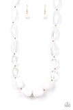 Private Paradise - White Necklace - Paparazzi Accessories Necklace Bedazzle Me Pretty Mobile Fashion Boutique