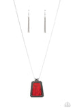 Private Plateau - Red Necklace - Paparazzi Accessories Necklace Bedazzle Me Pretty Mobile Fashion Boutique