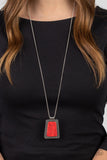 Private Plateau - Red Necklace - Paparazzi Accessories Necklace Bedazzle Me Pretty Mobile Fashion Boutique