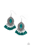 Private Villa - Green Earrings - Paparazzi Accessories Earrings Bedazzle Me Pretty Mobile Fashion Boutique