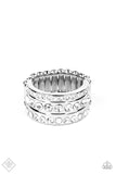 Privileged Poise - White Ring - Paparazzi Accessories Ring Bedazzle Me Pretty Mobile Fashion Boutique