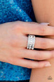 Privileged Poise - White Ring - Paparazzi Accessories Ring Bedazzle Me Pretty Mobile Fashion Boutique