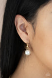 Prized Pearls - Gold Necklace - Paparazzi Accessories Necklace Bedazzle Me Pretty Mobile Fashion Boutique