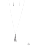 Prized Pendulum - Silver Necklace - Paparazzi Accessories Necklace Bedazzle Me Pretty Mobile Fashion Boutique