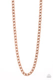 Pro League - Copper Mens Necklace - Paparazzi Accessories Mens Necklace Bedazzle Me Pretty Mobile Fashion Boutique