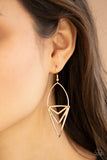 Proceed With Caution - Gold Earrings - Paparazzi Accessories Earrings Bedazzle Me Pretty Mobile Fashion Boutique