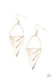 Proceed With Caution - Gold Earrings - Paparazzi Accessories Earrings Bedazzle Me Pretty Mobile Fashion Boutique
