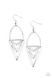 Proceed With Caution - Silver Earrings - Paparazzi Accessories Earrings Bedazzle Me Pretty Mobile Fashion Boutique