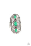 Promenade Paradise - Green Ring - Paparazzi Accessories Ring Bedazzle Me Pretty Mobile Fashion Boutique