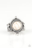 Prone To Wander - White Ring - Paparazzi Accessories Ring Paparazzi Accessories