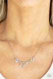 Proudly Patriotic - Blue Necklace - Paparazzi Accessories Necklace Bedazzle Me Pretty Mobile Fashion Boutique