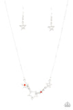 Proudly Patriotic - Red Necklace - Paparazzi Accessories Necklace Bedazzle Me Pretty Mobile Fashion Boutique