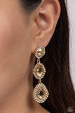Prove Your ROYALTY - Gold Post Earrings - Paparazzi Accessories Post Earrings Bedazzle Me Pretty Mobile Fashion Boutique