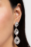 Prove Your ROYALTY - White Post Earrings - Paparazzi Accessories Post Earrings Bedazzle Me Pretty Mobile Fashion Boutique
