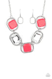 Pucker Up - Pink Necklace - Paparazzi Accessories Necklace Bedazzle Me Pretty Mobile Fashion Boutique