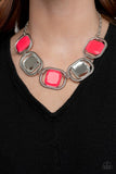 Pucker Up - Pink Necklace - Paparazzi Accessories Necklace Bedazzle Me Pretty Mobile Fashion Boutique
