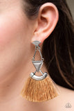 Puma Prowl - Brown Earrings - Paparazzi Accessories Earrings Bedazzle Me Pretty Mobile Fashion Boutique