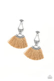 Puma Prowl - Brown Earrings - Paparazzi Accessories Earrings Bedazzle Me Pretty Mobile Fashion Boutique