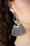 Puma Prowl - Silver Earrings - Paparazzi Accessories Earrings Bedazzle Me Pretty Mobile Fashion Boutique