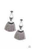 Puma Prowl - Silver Earrings - Paparazzi Accessories Earrings Bedazzle Me Pretty Mobile Fashion Boutique