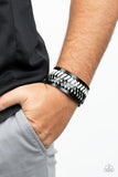 Punk Rocker Road - Black Bracelet - Paparazzi Accessories Bracelet Bedazzle Me Pretty Mobile Fashion Boutique