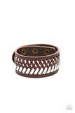 Punk Rocker Road - Brown Bracelet - Paparazzi Accessories Bracelet Bedazzle Me Pretty Mobile Fashion Boutique