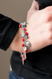 Pure LUXE - Red Bracelet - Paparazzi Accessories Bracelet Bedazzle Me Pretty Mobile Fashion Boutique