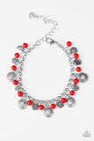 Pure LUXE - Red Bracelet - Paparazzi Accessories Bracelet Bedazzle Me Pretty Mobile Fashion Boutique