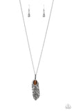 Pure QUILL-Power - Brown Necklace - Paparazzi Accessories Necklace Bedazzle Me Pretty Mobile Fashion Boutique