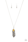 Pure QUILL-Power - Yellow Necklace - Paparazzi Accessories Necklace Bedazzle Me Pretty Mobile Fashion Boutique