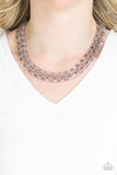 Put It On Ice - Silver Necklace - Paparazzi Accessories Necklace Bedazzle Me Pretty Mobile Fashion Boutique