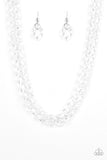 Put It On Ice - White Necklace - Paparazzi Accessories Necklace Bedazzle Me Pretty Mobile Fashion Boutique