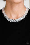 Put It On Ice - White Necklace - Paparazzi Accessories Necklace Bedazzle Me Pretty Mobile Fashion Boutique